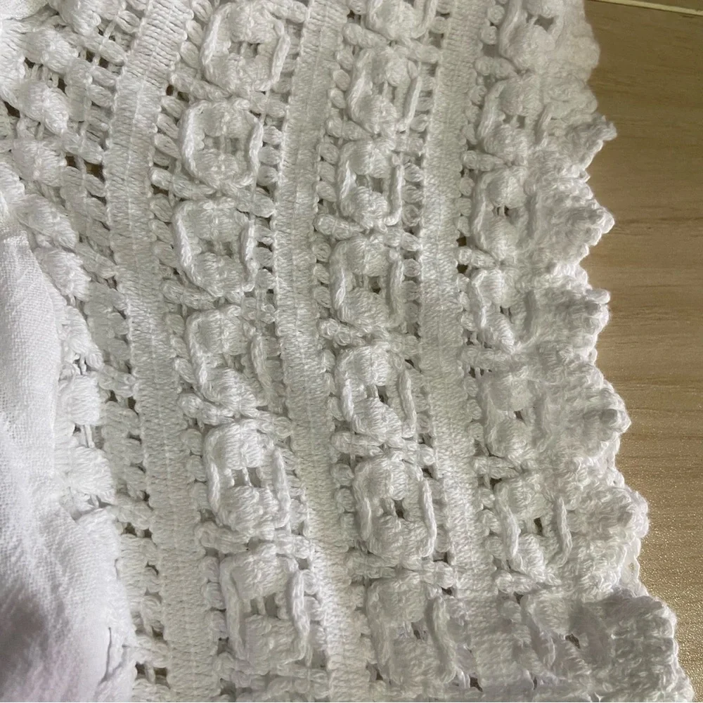 SEASPICE Resort Wear White Coverup Dress Sz Medium Peruvian Cotton Beach Coastal